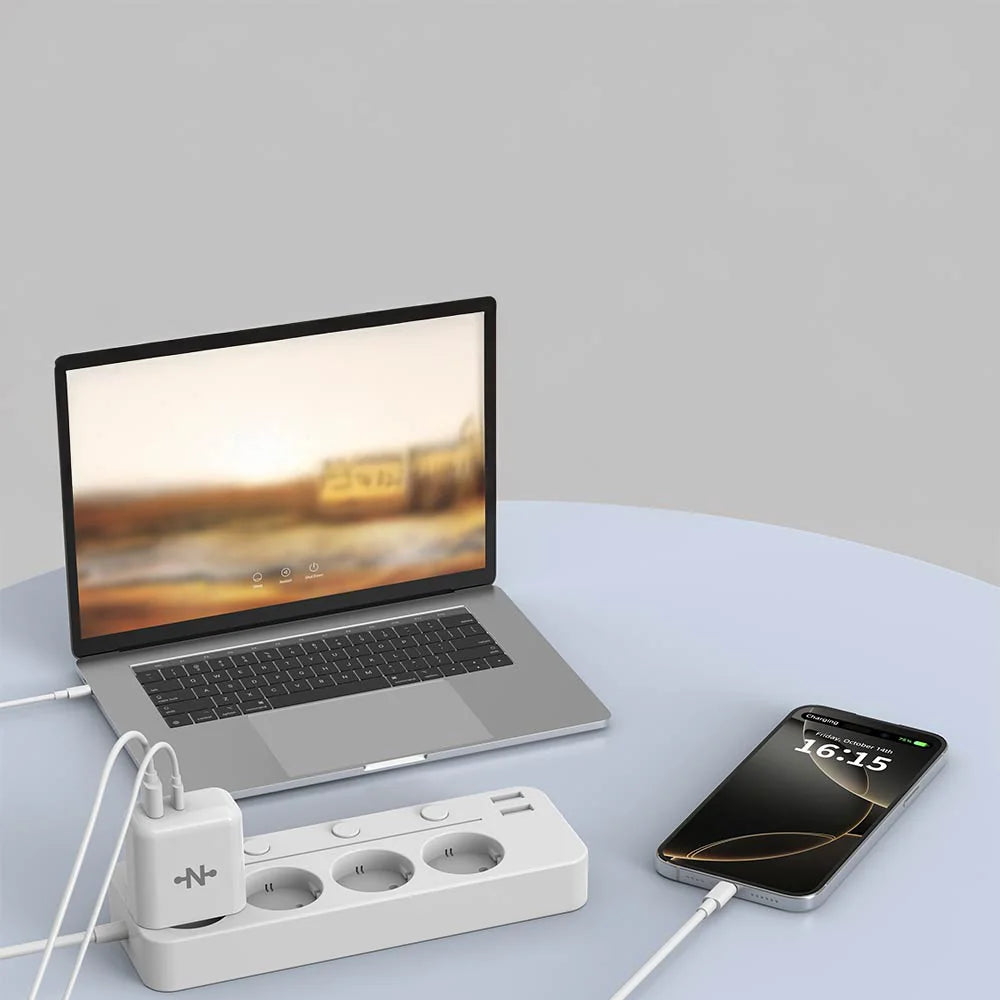 Chargeur Secteur Multi (Type-C + USB) 45W Blanc