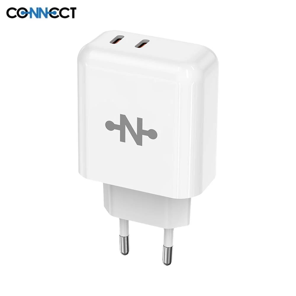 Chargeur Secteur Multi (2x Type-C) 45W Blanc