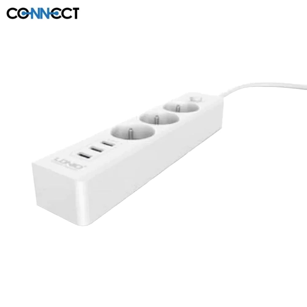 Multiprise USB 10A (3x secteur + 3x USB)