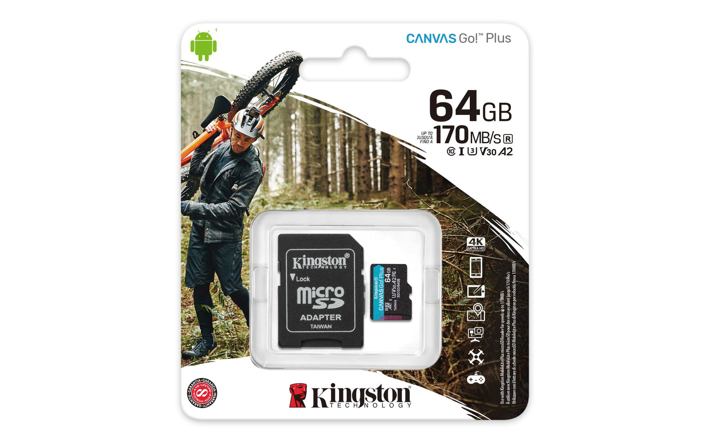 KINGSTON Go+ Carte microSD 64Go